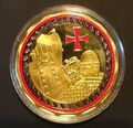 "Armor of God" Kreuzritter/Malteserorden. Medaille 40 mm Durchm. vergoldet, neu!