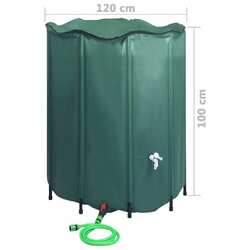 PVC Regenwassertank Faltbar Regentonne Regenwasserfass mit Schlauch 1000L-1500L