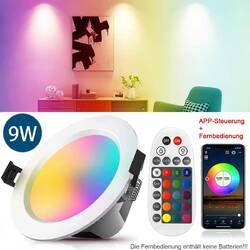 LED Einbaustrahler 5W 9W Bluetooth RGB Einbauleuchten Decken Spot Lampe Dimmbar