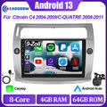 4+64GB 9" Android 13 Autoradio CarPlay GPS Für Citroen C4 04-09/C-QUATRE 08-11