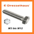 Sechskantschrauben DIN 933 Edelstahl V2A Dresselhaus Schrauben ISO 4017 M5- M10 