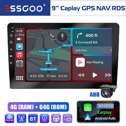 9" Apple Carplay Android 13 Autoradio GPS SAT Nav RDS FM WIFI 4+64G 2 DIN Kamera
