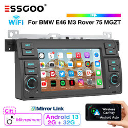 7" Carplay Android 13 Autoradio GPS Nav Für BMW 3er E46 318 320 325 M3 Rover 75