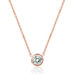 FLORAY HALSKETTE ROSE GOLD EDELSTAHL KETTE ZIRKONIA ANHÄNGER STRASS SCHMUCK WOW