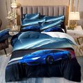 Blau Super Automobil Sportwagen Daunendecke Bettbezug Einzelbett Doppelbett