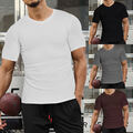 Herren T-Shirt Sport Tee Slim Fit Weste Pro Tight Kurzarm Kompressions Oberteil