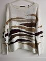 ZERO Strick Pullover Damen 44 XL XXL Weiß/Braun/Beige Wie NEU