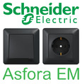 SCHNEIDER ASFORA ANTHRAZIT Steckdose Schalter Taster Dimmer Rahmen SAT TV RJ45