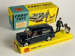 CORGI TOYS #448 Mini Polizei Van & Hund verpackt: N/Neuwertig Original Vintage (RefC72)