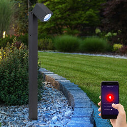 Stehlampe Außenleuchte Smart RGB LED Gartenlampe dimmbar Farbwechsel Sprach App