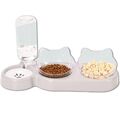 3 in 1 Katze Futternapf und Wassernapf Set Katzennapf 3er Set Doppel Katzennäpfe