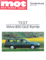 Volvo 850 GLE Test mot Sonderdruck Prospekt Brochure von 15/1993