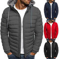 Mode Herren Winter Steppjacke mit Kapuze Warm Herren Winterjacke Slim Mantel *