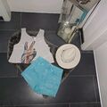 NEU Sommer Set S 36 38 Jeans Shorts Türkis Tanktop Oversize H&m shirt TopZustand