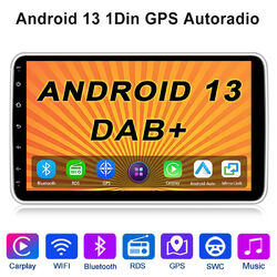 10"1 Universal Carplay 1Din Android 13 DAB+ Autoradio GPS Navi WIFI Touch Screen