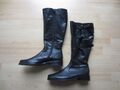 Gabor Stiefel schwarz Echtes Leder Gr. 7 (41), Vario-Schaft weit, dünnes Futter