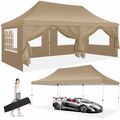 Pavillon 3x6m Wasserdicht Faltpavillon Partyzelt mit 6 Seitenteilen und Sandsack