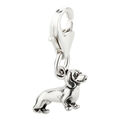 Charm / Anhänger Hund Dackel 1 mit Karabinerverschluß aus 925 Sterling Silber