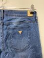 Guess Damen Jeans W30 L30 Straight Slim Fit Blau Stretch edel T152