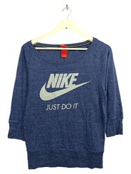 NIKE Damen Sweatshirt Gr. 34 Blau Sportlich Casual Top Zustand