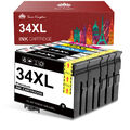 5 XL Drucker-Patronen für Epson 34 XL WorkForce Pro WF-3700 WF-3720 WF-3725 SET.