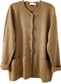 dicke Strickjacke PETER HAHN 100% Wolle Beige Gr. 46 - s. Maße unten!