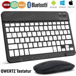 Beleuchtete QWERTZ Tastatur Maus für Samsung Galaxy Tab S9 S8 S6 Lite A8 A9 Plus