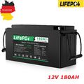 180Ah 12V Lithium Batterie LiFePO4 Akku BMS für Wohnmobil Solarbatterie Boot RV