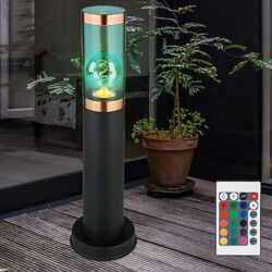 Stehlampe Wegeleuchte Außenlampe dimmbar RGB Fernbedienung LED Gartenlampe rauch