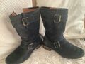 Paul Green Gr.38,5 Uk.5,5 Damen Stiefel Stiefeletten Boots Wildleder Blau ❤️TOP