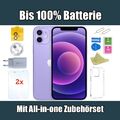 Apple iPhone 12 - 64 128 256 GB - Schwarz Weiß Blau Rot Lila - bis 100% Batterie