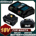 18 V 6,0 Ah BL1860B 2x Akku + Doppel Ladegerät Set DC18RD BL1850B BL1860B DMR105