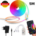 RGB Dimmbar Neon LED Strip Streifen 220V 230V Flex Schlauch diffus Lichtband DE