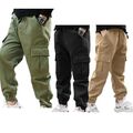 DE CHICTRY Kinder Jungen Cargohose Slim Fit Jogginghose mit Taschen Lässige Hose