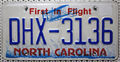 North Carolina USA Nummernschild Auto Kennzeichen US Car License Plate DHX 3136