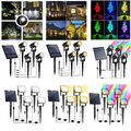 4er RGB LED Solarstrahler Solarleuchte Solarlampe Gartenstrahler Spot Light Warm