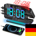 LED Alarm Wecker mit Projektion Digital Spiegel USB Alarmwecker Tischuhr Snooze
