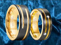 WOLFRAM *** Ringe Trauringe Eheringe Partnerringe matt, schwarz-gold