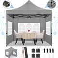 3x3M Pavillon Wasserdicht Pop Up Faltpavillon mit 4 Seitenteilen Gartenpavillon