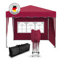 Falt Pavillon 100% WASSERDICHT 2 Seiten Dachmaß 3x3m Garten Zelt Pavillion Rot