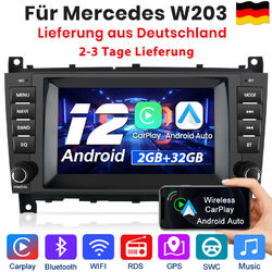  2+32G Carplay 7"Android 12 Autoradio Für Benz CLC/CLK/C Klasse W203 W209 BT DAB