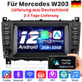  2+32G Carplay 7"Android 12 Autoradio Für Benz CLC/CLK/C Klasse W203 W209 BT DAB