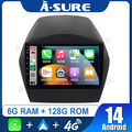 6+128G Android14 Autoradio CarPlay GPS Nav RDS Für Hyundai IX35 Tucson 2009-2015