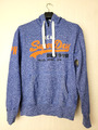 SUPERDRY HOODIE GR.  M SWEATSHIRT MIT KAPUZE PULLOVER BLAU KAPUZENPULLI 2403024