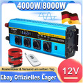 4000W 8000W Spannungswandler 12V auf 230V Wechselrichter Reiner Sinus Inverter