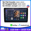 128G Android13 Autoradio GPS BT CarPlay Für Fiat Ducato Citroen Jumper 2006-2023