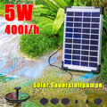 5W Teichpumpe Solarpumpe Pumpenset Springbrunnen Fontäne Gartenteich Set 400L/H