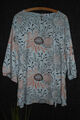 GINA BENOTTI helle Bluse Langarm Blusenshirt Tunika VISKOSE 48 50 XL XXL FLOWERS