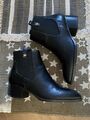 Tommy Hilfiger Ankle Boots Stiefeletten Stiefel Leder Schwarz Gr. 41