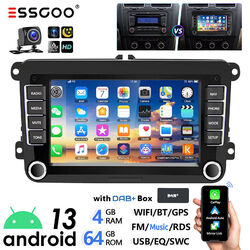 DAB+ 4+64G Autoradio Android 13 Carplay GPS Für VW GOLF 5 6 Touran Passat Tiguan